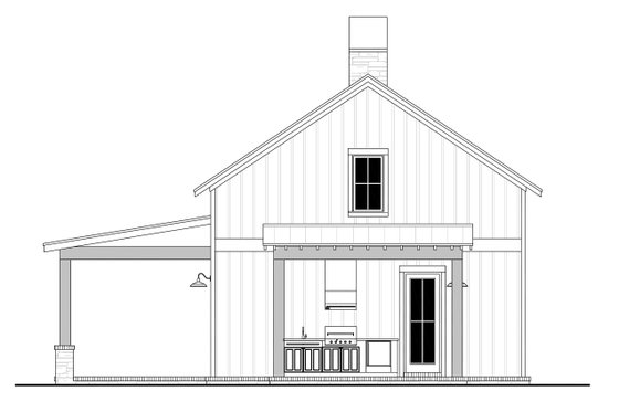 Exterior - Other Elevation 1 for Farmhouse House Plan #430-396, 1 bath