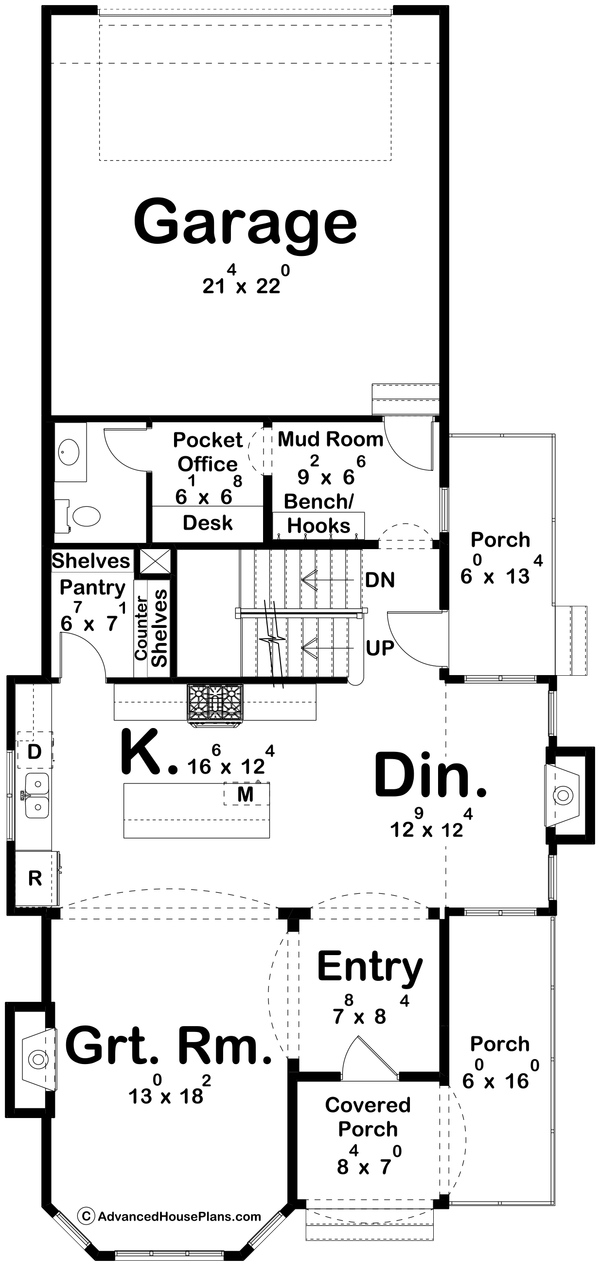 European Floor Plan - Main Floor Plan #455-588