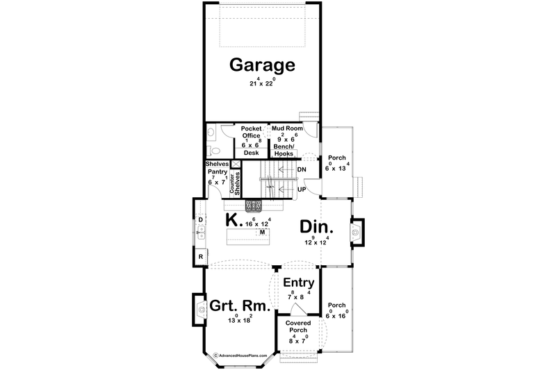 Home Plan - Floor Plan - Main Floor for European House Plan #455-588 - 3 bed, 3.5 bath