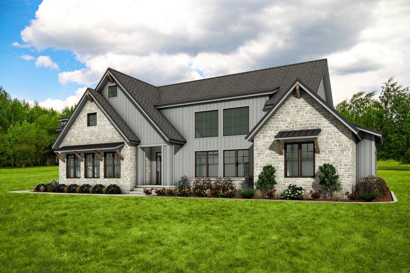 House Blueprint - Exterior - Front Elevation 5 for Craftsman House Plan #1084-3 - 3 bed, 3.5 bath