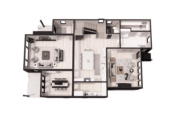 Floor Plan - Main Floor 1 for Modern House Plan #51-1281 - 5 bed, 3.5 bath