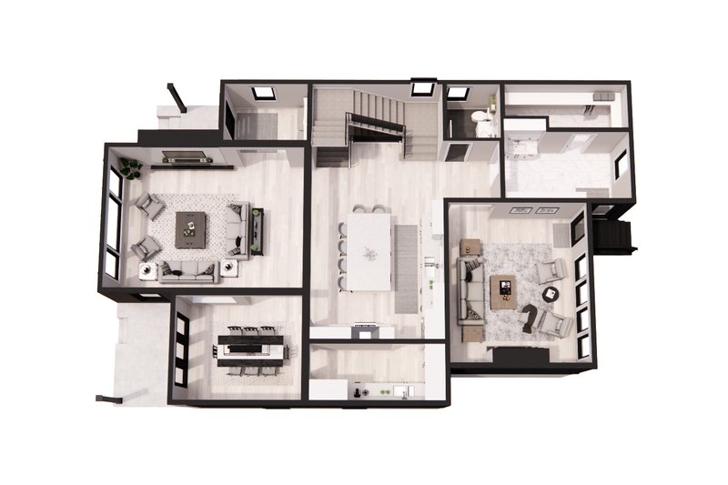 Home Plan - Floor Plan - Main Floor 1 for Modern House Plan #51-1281 - 5 bed, 3.5 bath