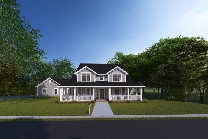 Home Plan - Exterior - Front Elevation for Farmhouse House Plan #513-2172 - 3 bed, 4 bath