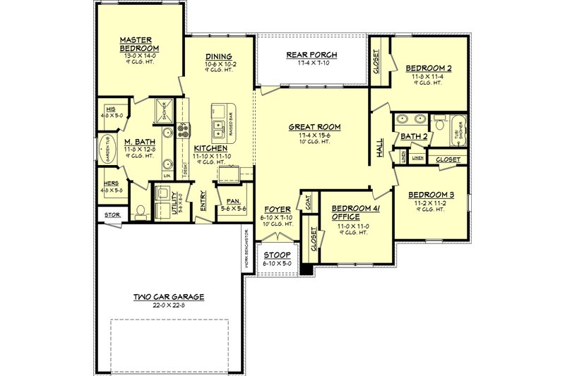 Dream House Plan - Floor Plan - Main Floor for European House Plan #430-68 - 4 bed, 2 bath