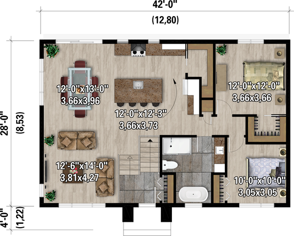 European Floor Plan - Main Floor Plan #25-5043