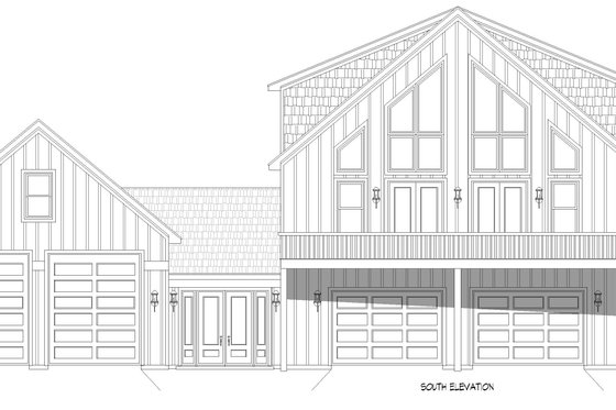 Exterior - Front Elevation 3 for Farmhouse House Plan #932-1159 - 3 bed, 4 bath