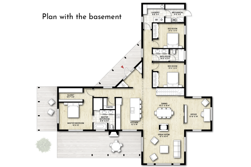 Architectural House Design - Floor Plan - Other Floor for Contemporary House Plan #924-1 - 3 bed, 2 bath