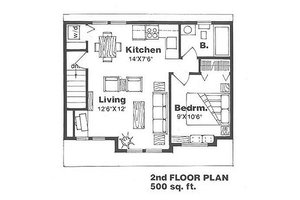 Floor Plan - Upper Floor for Farmhouse House Plan #116-129 - 1 bed, 1 bath