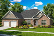 European Style House Plan - 3 Beds 2 Baths 1909 Sq/Ft Plan #17-1105 Exterior 