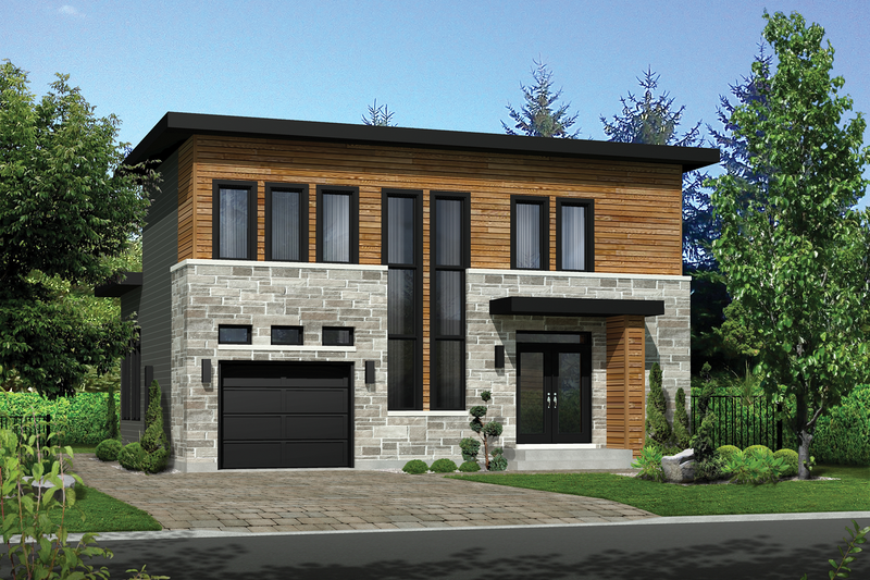 Contemporary Style House Plan - 3 Beds 1 Baths 2156 Sq/Ft Plan #25-4528