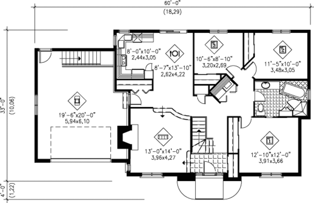 Ranch Style House Plan 3 Beds 1 Baths 1300 Sq/Ft Plan