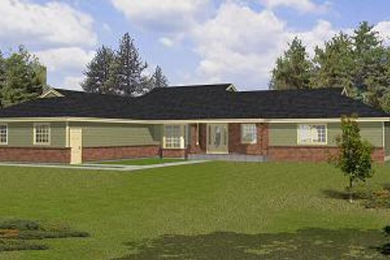 Exterior - Front Elevation for Ranch House Plan #112-142 - 4 bed, 2.5 bath
