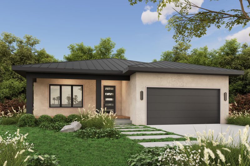 House Blueprint - Modern Exterior - Front Elevation Plan #20-2595