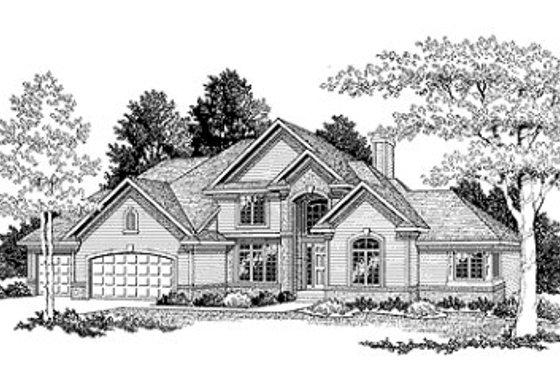 Exterior - Front Elevation for Traditional House Plan #70-428 - 3 bed, 2.5 bath