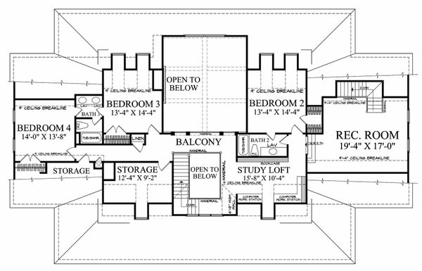 Farmhouse Floor Plan - Upper Floor Plan #137-282