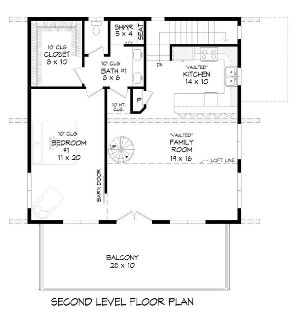 House Blueprint - Modern Floor Plan - Upper Floor Plan #932-781