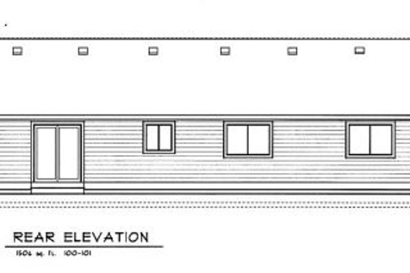 Home Plan - Exterior - Rear Elevation for Traditional House Plan #100-101 - 3 bed, 2 bath