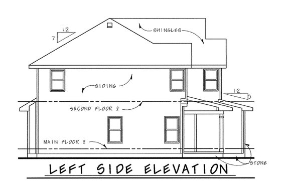 Exterior - Other Elevation for Bungalow House Plan #20-1770 - 4 bed, 3 bath
