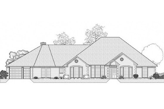 Exterior - Front Elevation for Traditional House Plan #65-122 - 4 bed, 3 bath