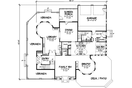 Floor Plan - Main Floor for Victorian House Plan #320-295 - 4 bed, 5 bath