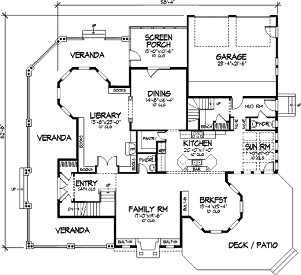 Architectural House Design - Victorian Floor Plan - Main Floor Plan #320-295