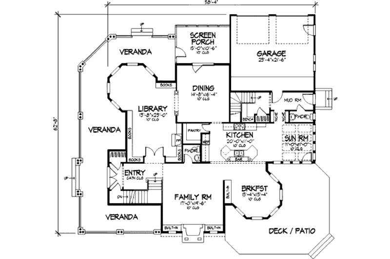 Home Plan - Floor Plan - Main Floor for Victorian House Plan #320-295 - 4 bed, 5 bath