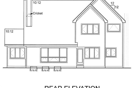 Exterior - Rear Elevation for Cottage House Plan #312-133 - 3 bed, 2.5 bath
