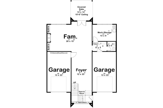 Floor Plan - Main Floor for Modern House Plan #455-733 - 3 bed, 2.5 bath
