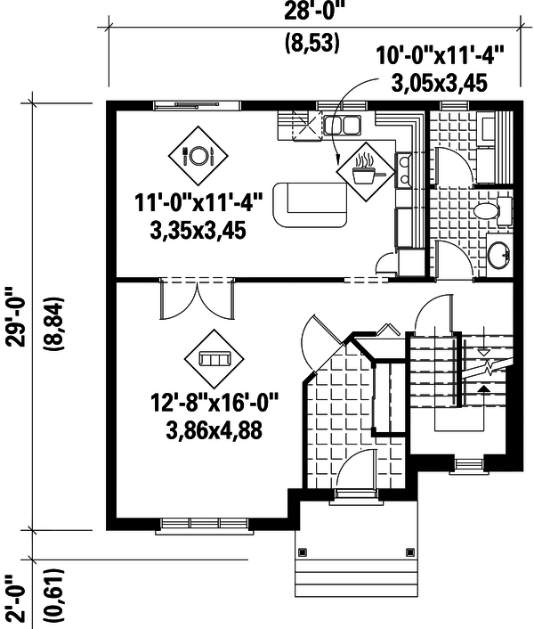 European Floor Plan - Main Floor Plan #25-4702