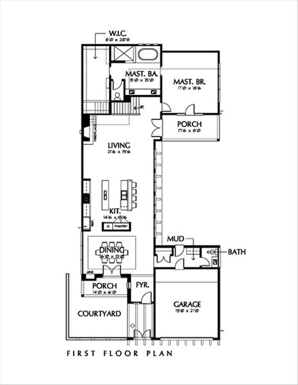 Modern Floor Plan - Main Floor Plan #449-1