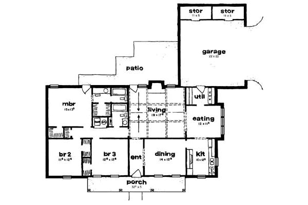 House Plan Design - Ranch Floor Plan - Main Floor Plan #36-146