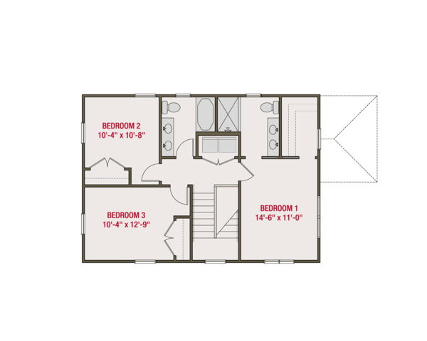 Craftsman Floor Plan - Upper Floor Plan #461-56