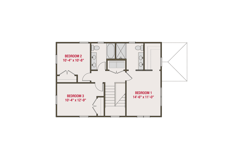 Architectural House Design - Floor Plan - Upper Floor for Craftsman House Plan #461-56 - 3 bed, 2.5 bath