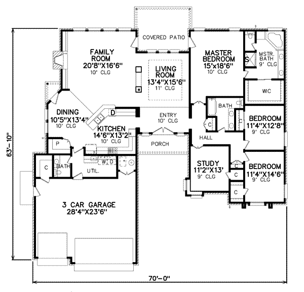 Traditional Floor Plan - Main Floor Plan #65-306
