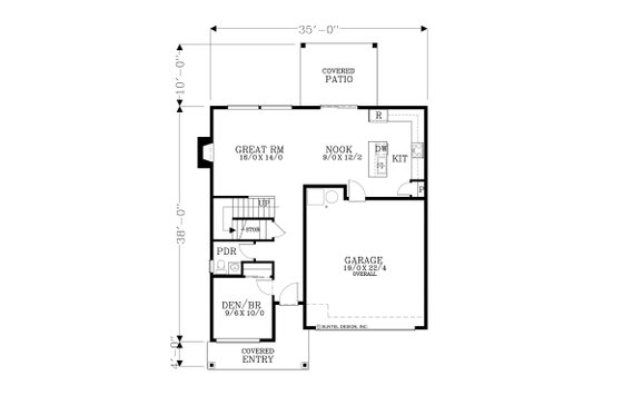Floor Plan - Main Floor for Craftsman House Plan #53-768 - 5 bed, 2.5 bath