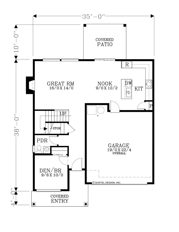 House Blueprint - Craftsman Floor Plan - Main Floor Plan #53-768