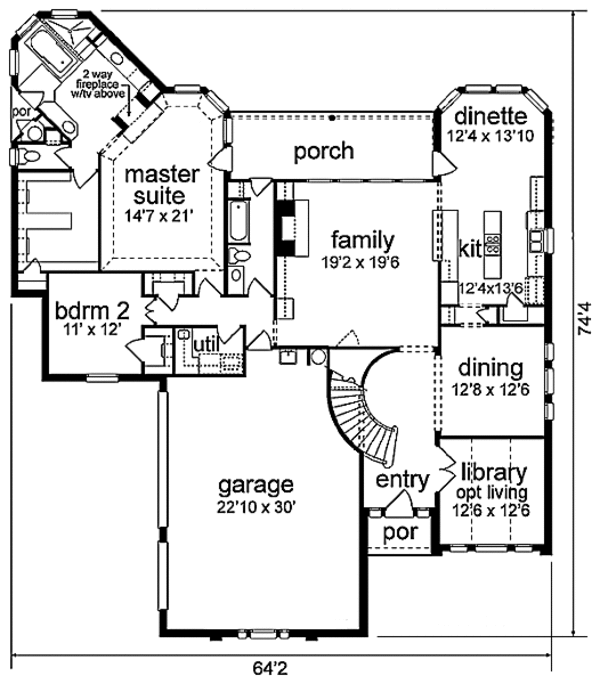 House Design - European Floor Plan - Main Floor Plan #84-261
