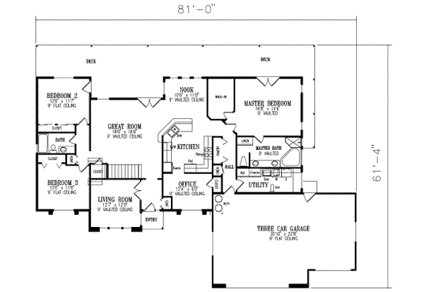 Home Plan - Mediterranean Floor Plan - Main Floor Plan #1-486
