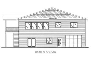 Exterior - Rear Elevation for Traditional House Plan #117-538 - 3 bed, 2 bath