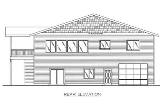 Exterior - Rear Elevation for Traditional House Plan #117-538 - 3 bed, 2 bath