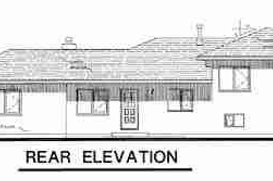 Exterior - Rear Elevation for European House Plan #18-9070 - 3 bed, 2 bath