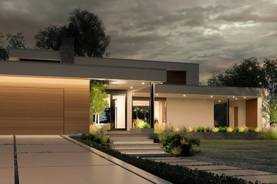 Exterior - Front Elevation 4 for Contemporary House Plan #1114-91 - 4 bed, 3.5 bath