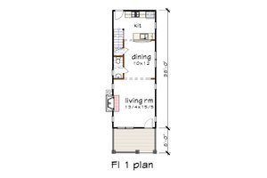 Floor Plan - Main Floor for Craftsman House Plan #79-278 - 2 bed, 2.5 bath