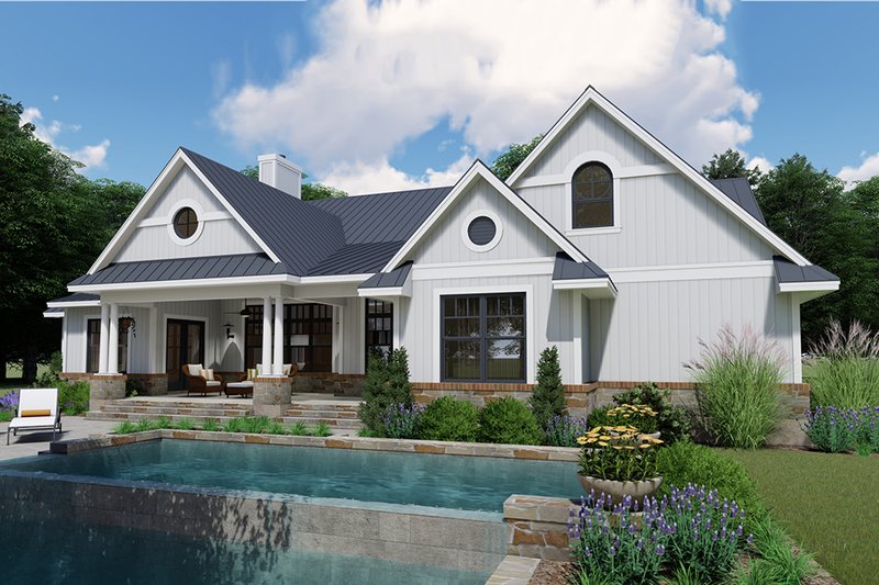 Home Plan - Exterior - Rear Elevation 2 for Farmhouse House Plan #120-257 - 3 bed, 2.5 bath