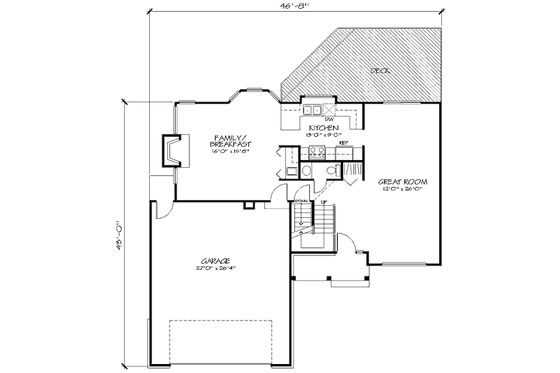 Floor Plan - Main Floor for Country House Plan #320-426 - 3 bed, 2.5 bath