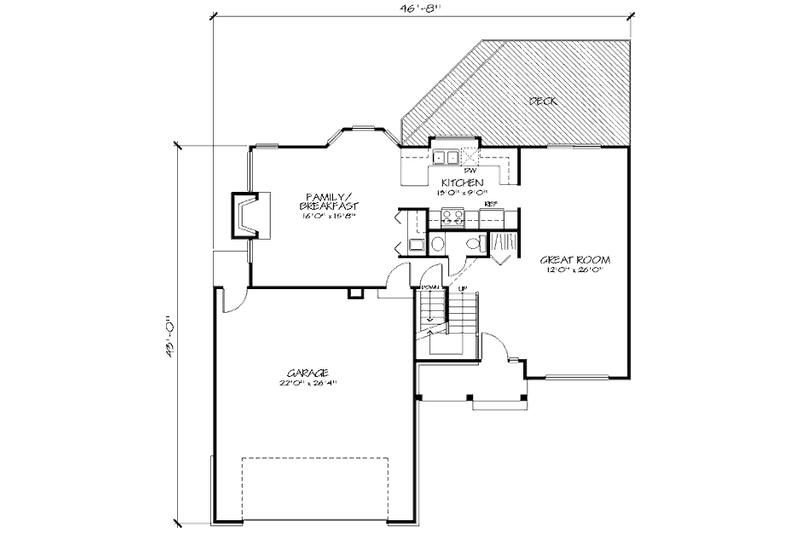 Home Plan - Floor Plan - Main Floor for Country House Plan #320-426 - 3 bed, 2.5 bath