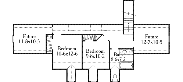 Southern Floor Plan - Upper Floor Plan #406-298