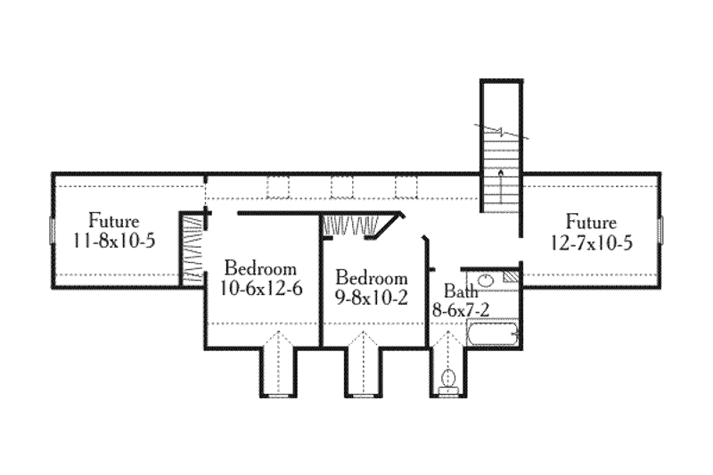 Home Plan - Floor Plan - Upper Floor for Southern House Plan #406-298 - 3 bed, 2.5 bath