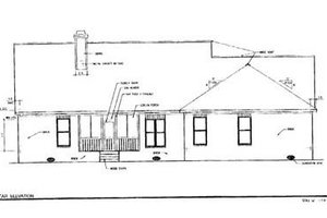 Exterior - Rear Elevation for Southern House Plan #15-120 - 3 bed, 2 bath