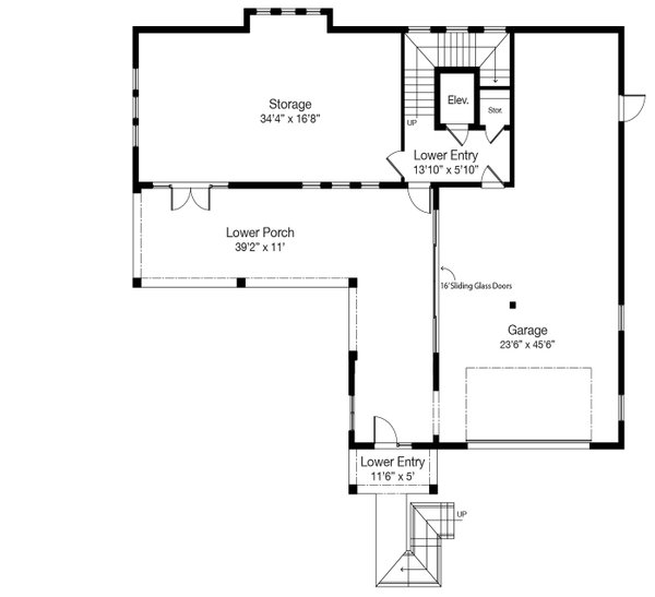 Traditional Floor Plan - Lower Floor Plan #938-160